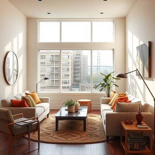 Cozy living room studio setup with comfortable furniture and natural light in the North Beach neighborhood of San Francisco.