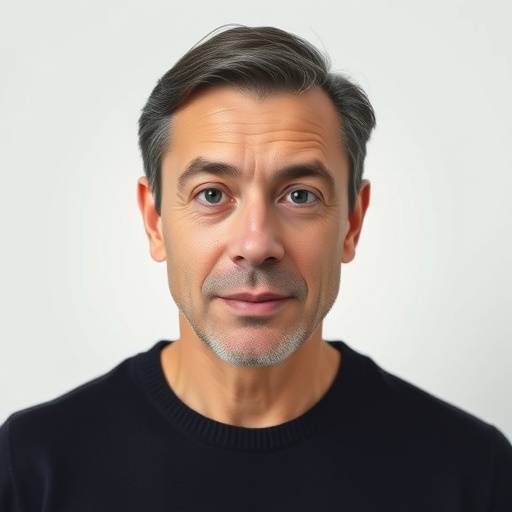 Minimalist portrait in the Mission White Box, focusing on the subject's expression against a pure white background.