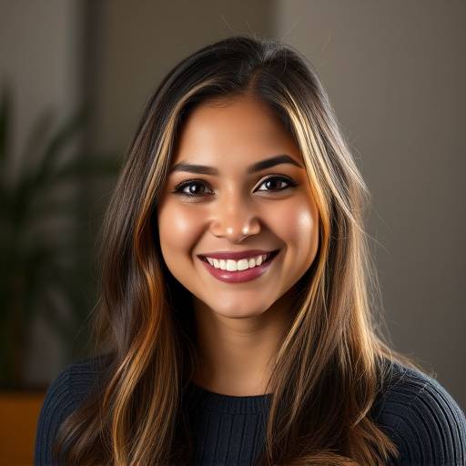 Portrait of Isabella Garcia, the Founder and CEO of Golden Hour Studios, smiling professionally.