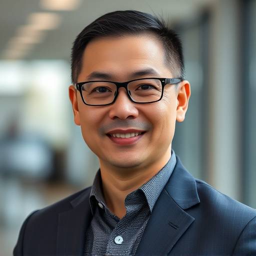Portrait of Kevin Chen, the Marketing Director, looking sharp and confident.